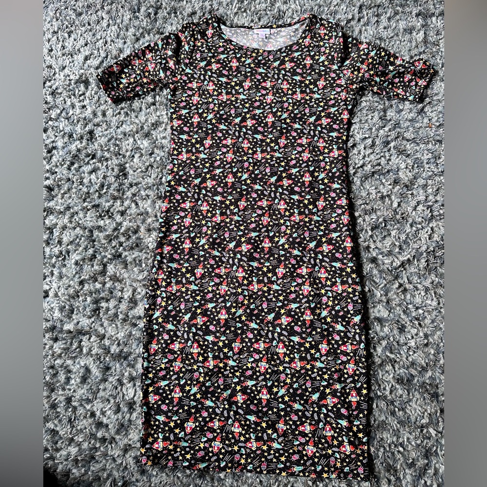 Lularoe Julia Dress Size M Space Print
